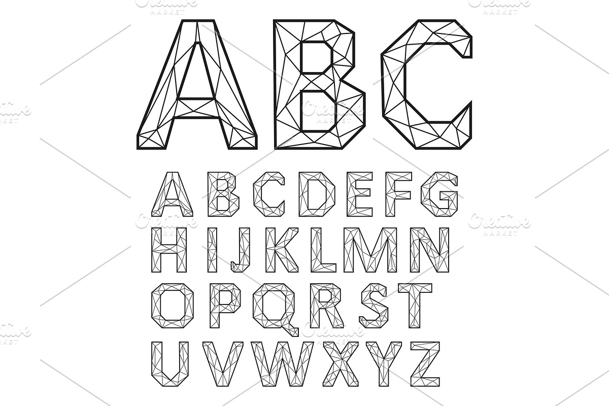 Alphabet Set. Black letters, an Outline Icon by RODINA (Photo 1 of 3)