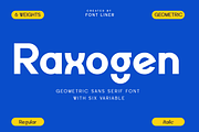 Raxogen - Geometric Variable Font, a Sans Serif Font by Font Liner (Thumbnail 1 of 13)