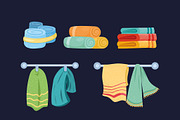 Towels Illustrations Set, an Object Illustration by studiogstock (Thumbnail 3 of 4)