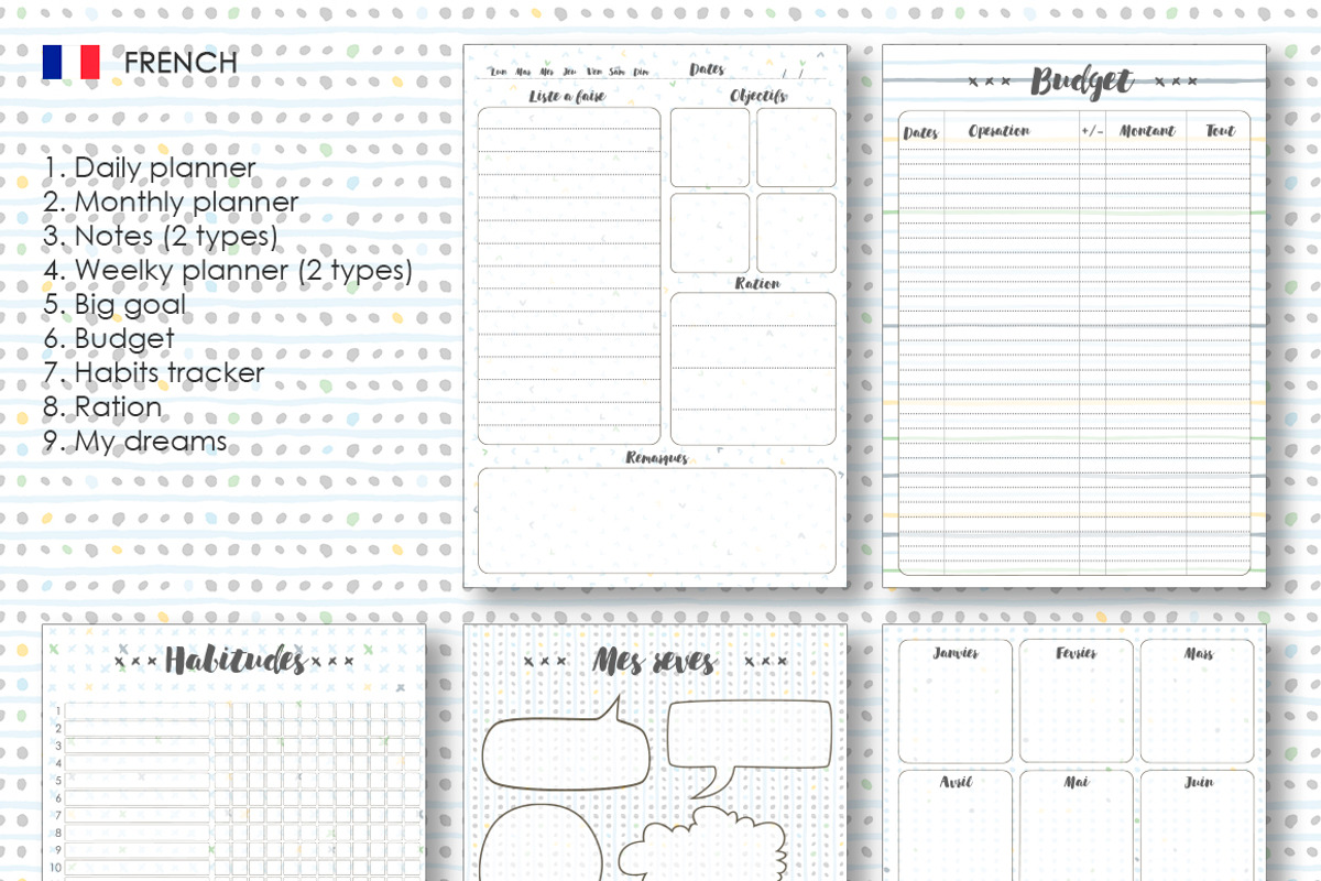 Planner kit vol.2 - 4 languages!, a Stationery Template by Lina_Lisichka (Photo 4 of 6)