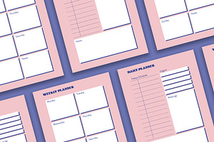 Pink And Eletric Blue Planner