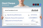 Giant Cheque / Check Template, a Stationery Template by BrandPacks (Thumbnail 1 of 6)