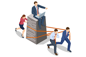 Isometric business concept with, a Person Illustration by Golden Sikorka
