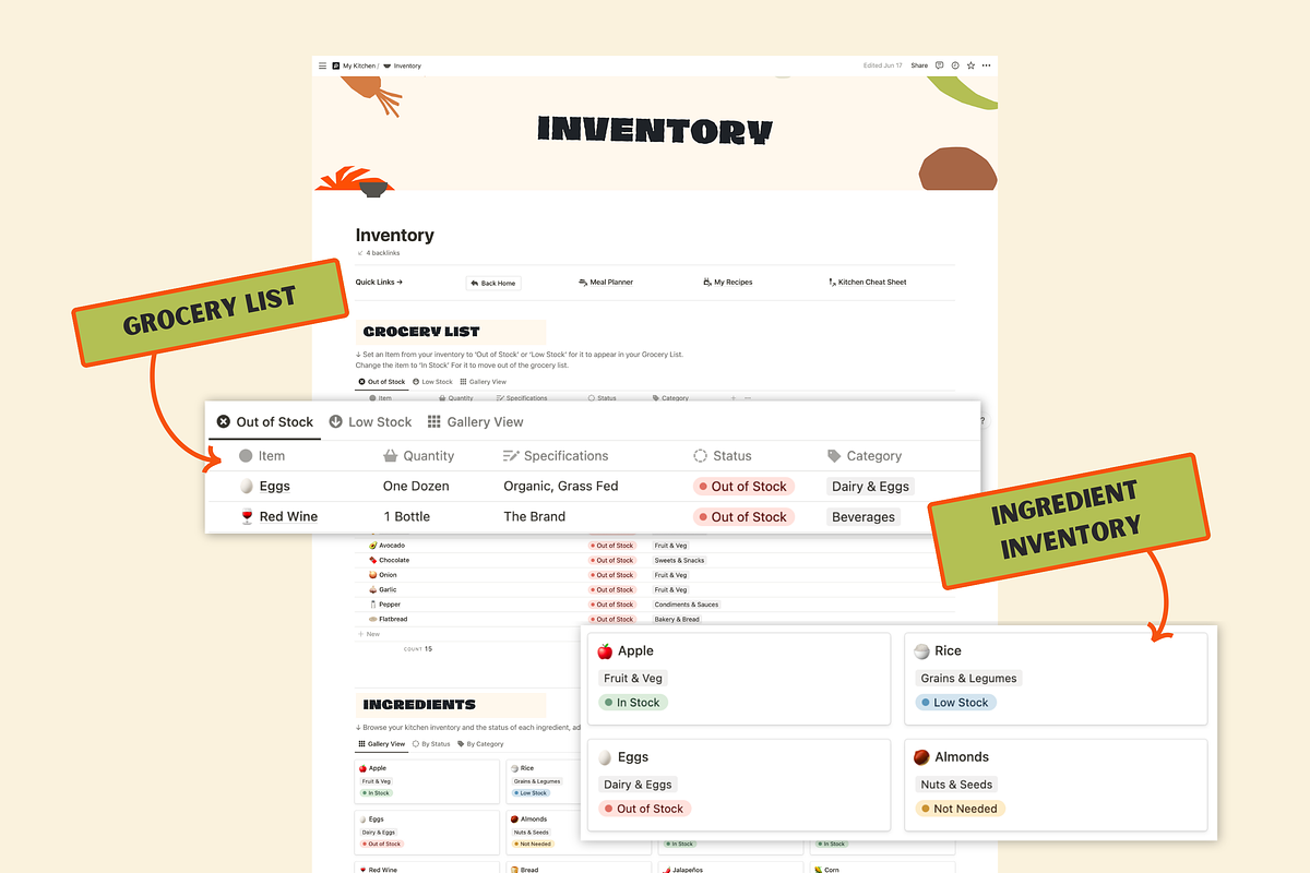 Notion Recipes Meal Planner Template, a Templates & Theme by Woolshark (Photo 4 of 10)