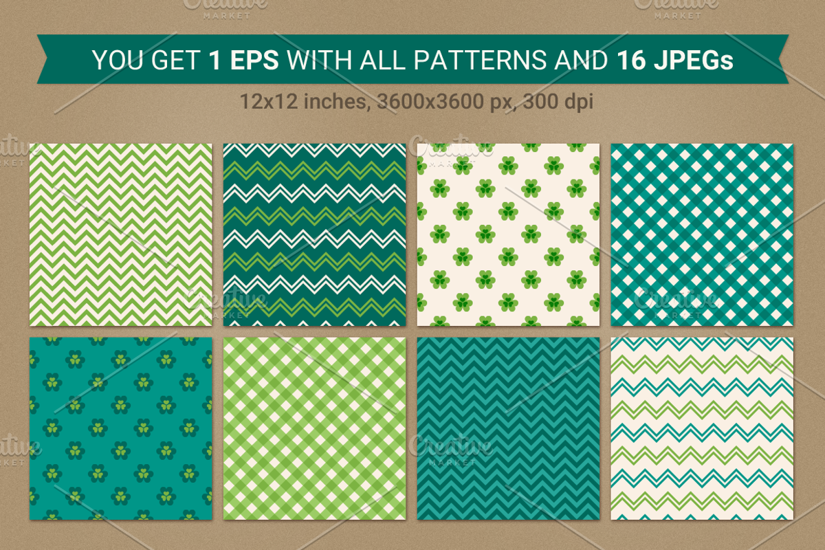 St. Patrick's Day seamless patterns preview 2