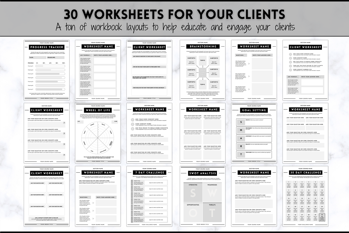 eBook Template Canva! 140pg Workbook, a Marketing Template by Templatables (Photo 6 of 11)