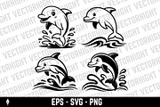 Cute friendly smiling dolphin, an Animal Illustration by Vectorhight (Thumbnail 1 of 3)