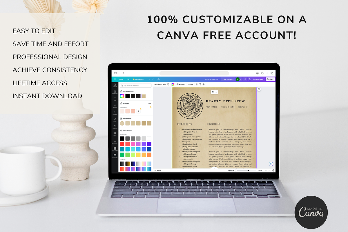 Vintage Recipe Template Canva, a Templates & Theme by OrganizationOasisRo (Photo 6 of 10)