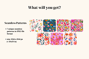 Sweetheart Garden Folk Florals, a Pattern Graphic by Ninterints (Thumbnail 2 of 10)