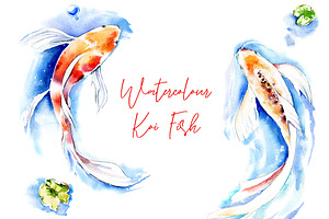 Watercolor Koi Fish