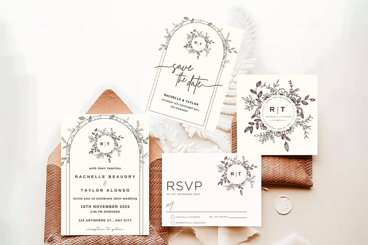 Minimal Wedding Invitation Card, an Invitation Template by DesignGenix (Photo 3 of 7)