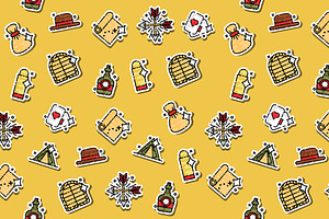 Wild West Concept Icons Pattern