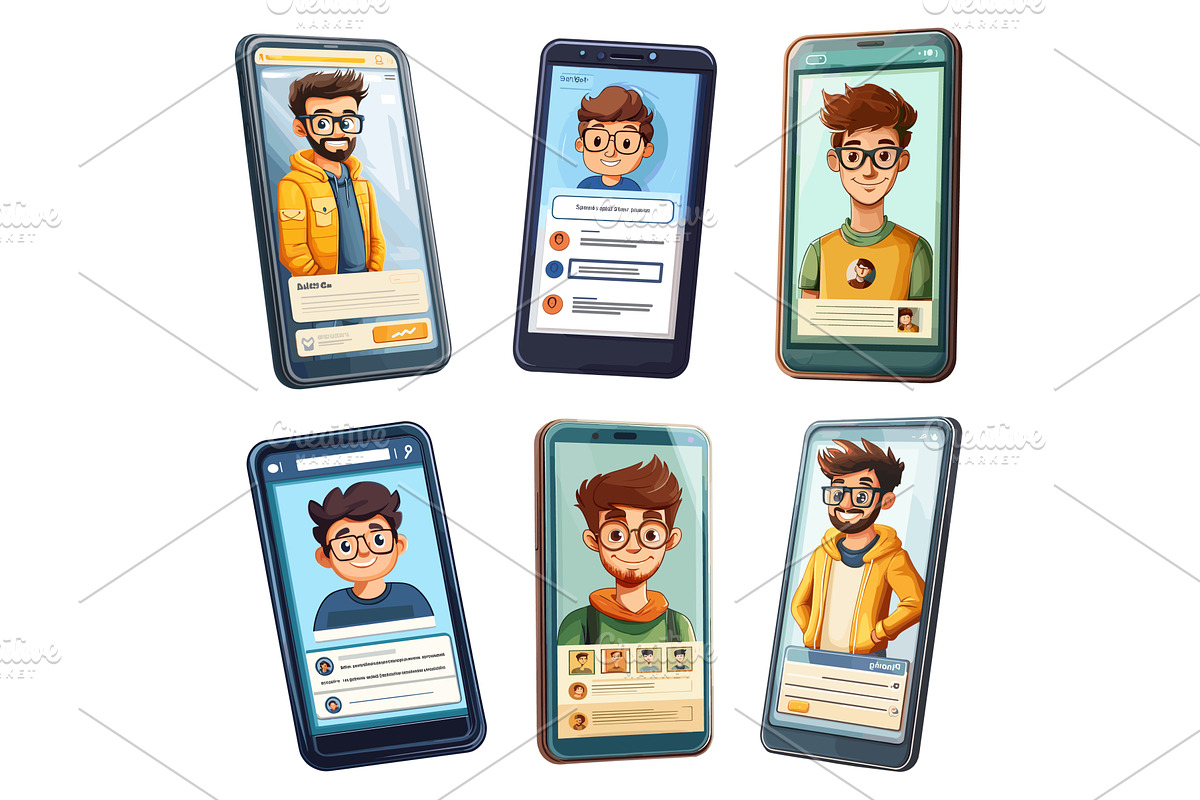 Man mobile profile. Guy user photo, a Technology Illustration by Stock-Smart-Start