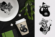 6 Funny Black Cat Prints, an Animal Illustration by helenreveur (Thumbnail 4 of 5)