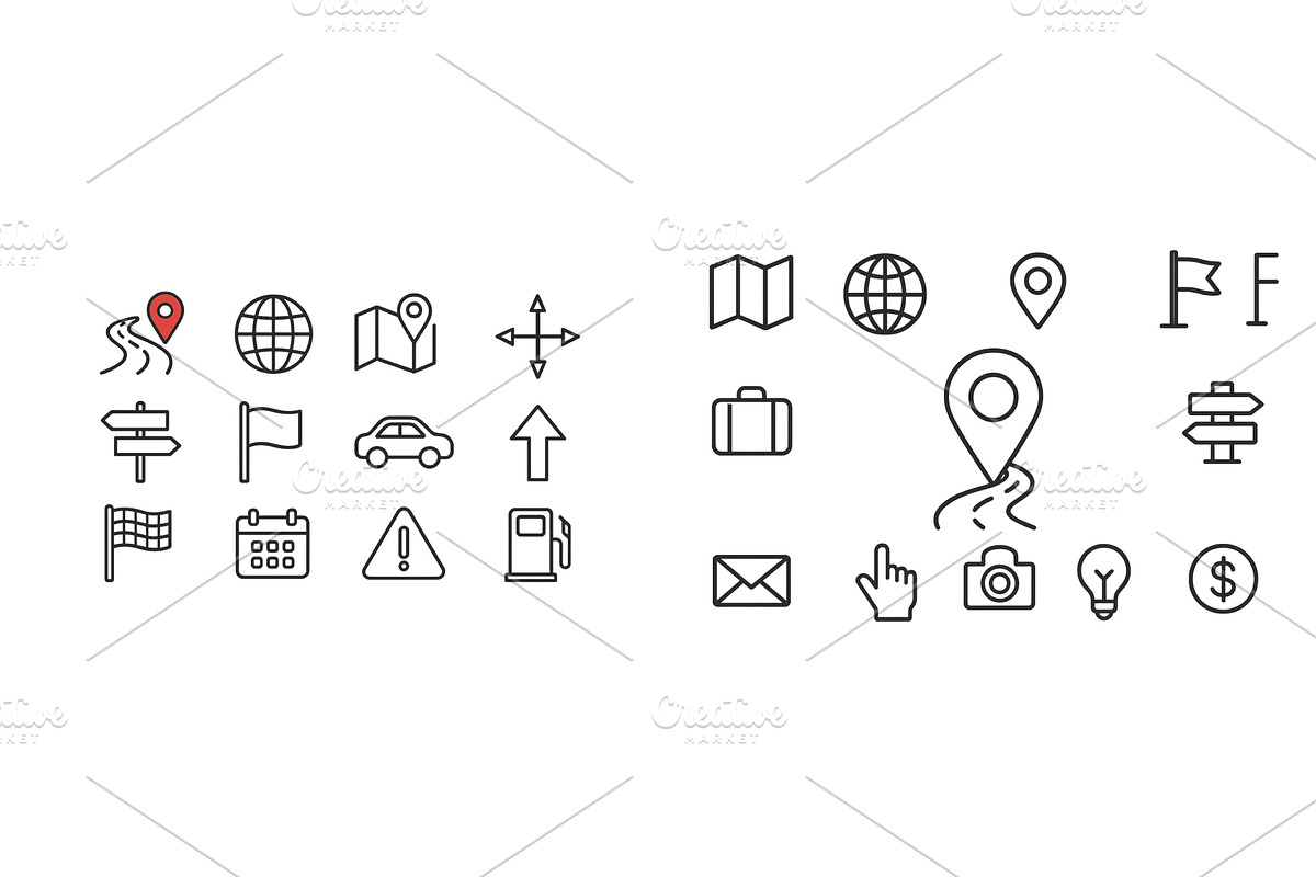 Collection of travel and navigation, a Transportation Illustration by ZinetroN