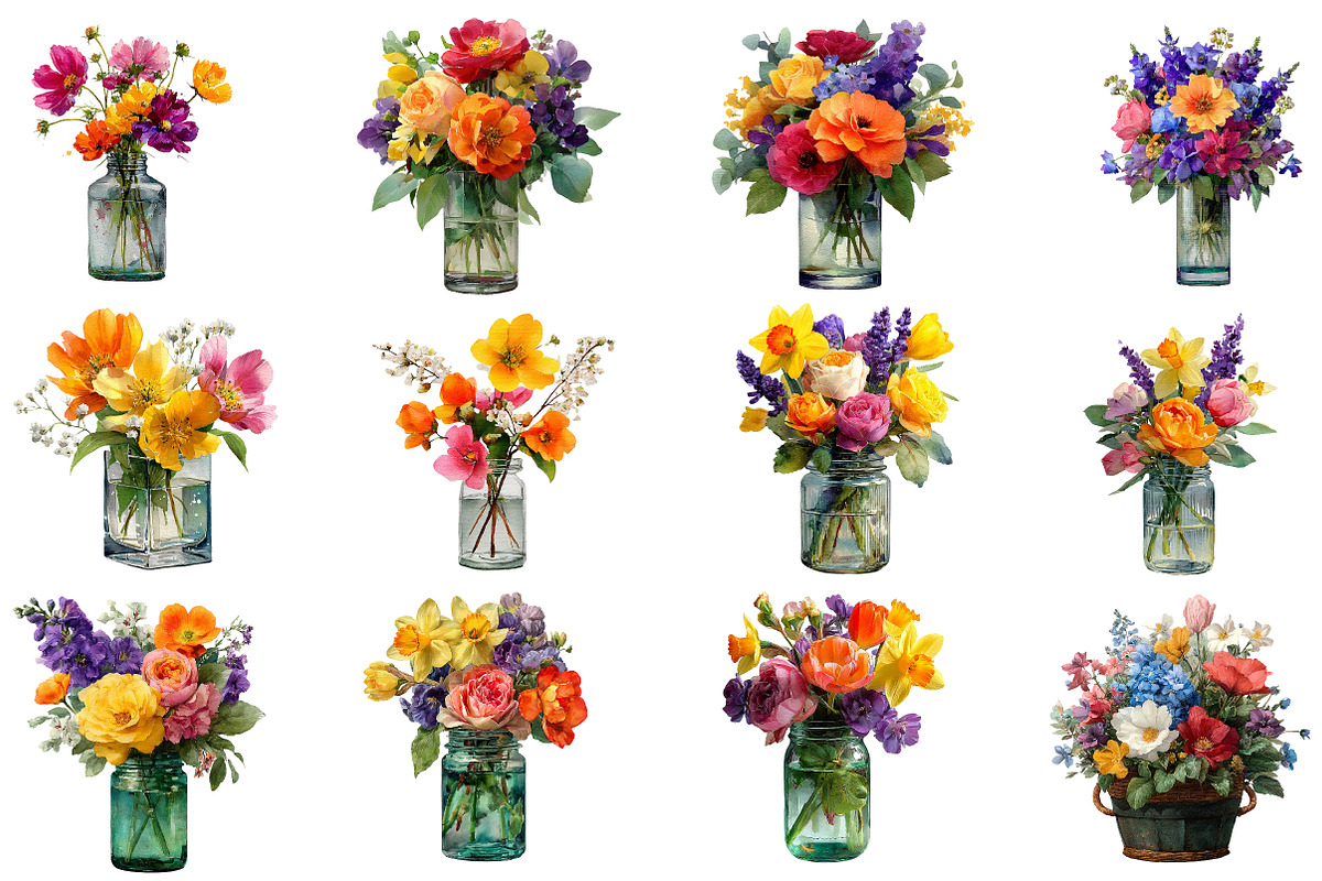 Floral arrangement clipart, an Illustration by Designworld (Photo 5 of 7)