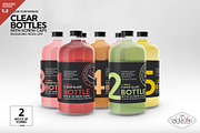 Clear Bottles with Screw Caps Mockup, a Packaging Mockup by INCDesign (Thumbnail 1 of 10)