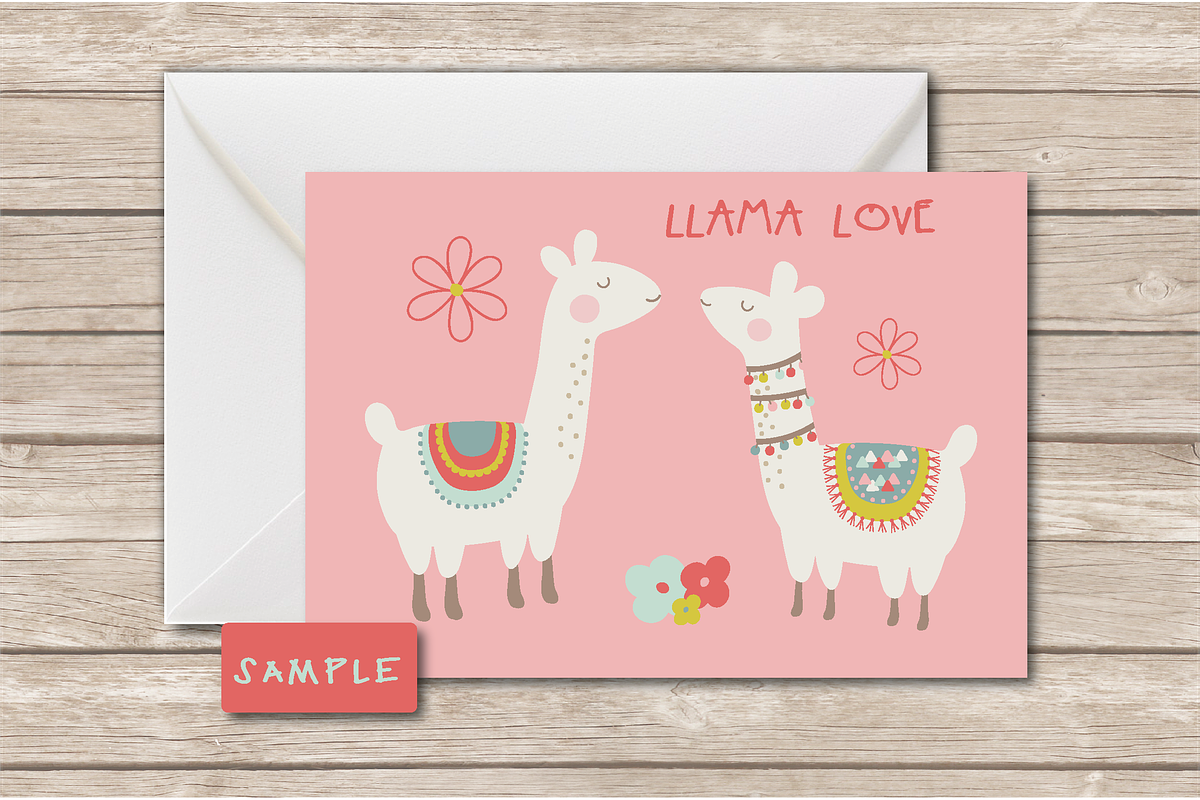 Cute llama clipart, an Illustration by Poppymoondesign (Photo 4 of 4)