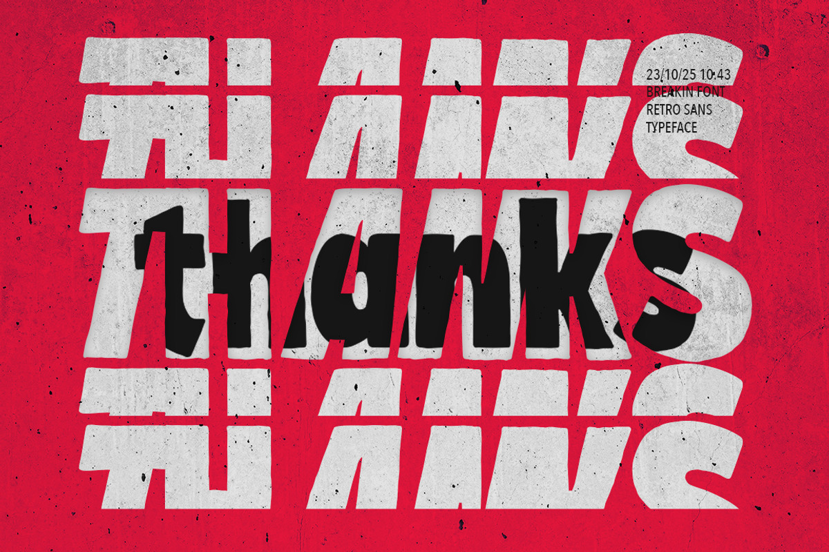 Breakin - Retro Sans Serif Typeface, a Sans Serif Font by Fargun Studio (Photo 10 of 10)