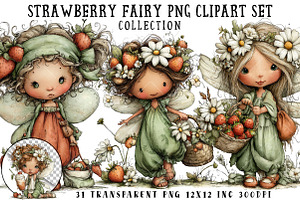 Strawberry Fairy PNG Clipart, a Seasonal Illustration by OK Design