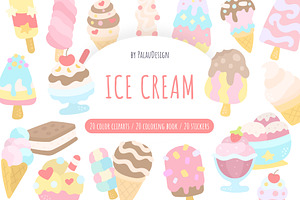 Pastel Ice Cream Clipart, a Food Illustration by Palau