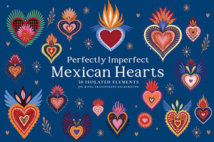 Perfectly Imperfect Mexican Hearts, a Graphic by Paper Flowers Studio