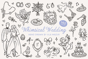 Whimsical Wedding Illustrations Set