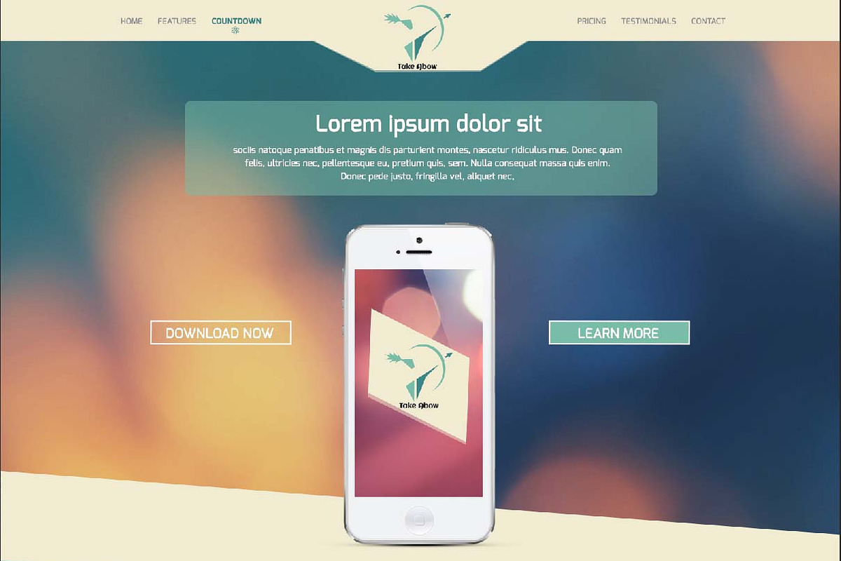 Take Abow One Page Multi-purpose PSD, a Landing Page Template by Tetuko Themes (Photo 1 of 3)