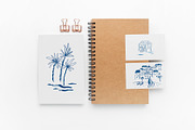 Blue coastal line art, sea clipart, an Object Graphic by Tani Kuzminka (Thumbnail 3 of 13)