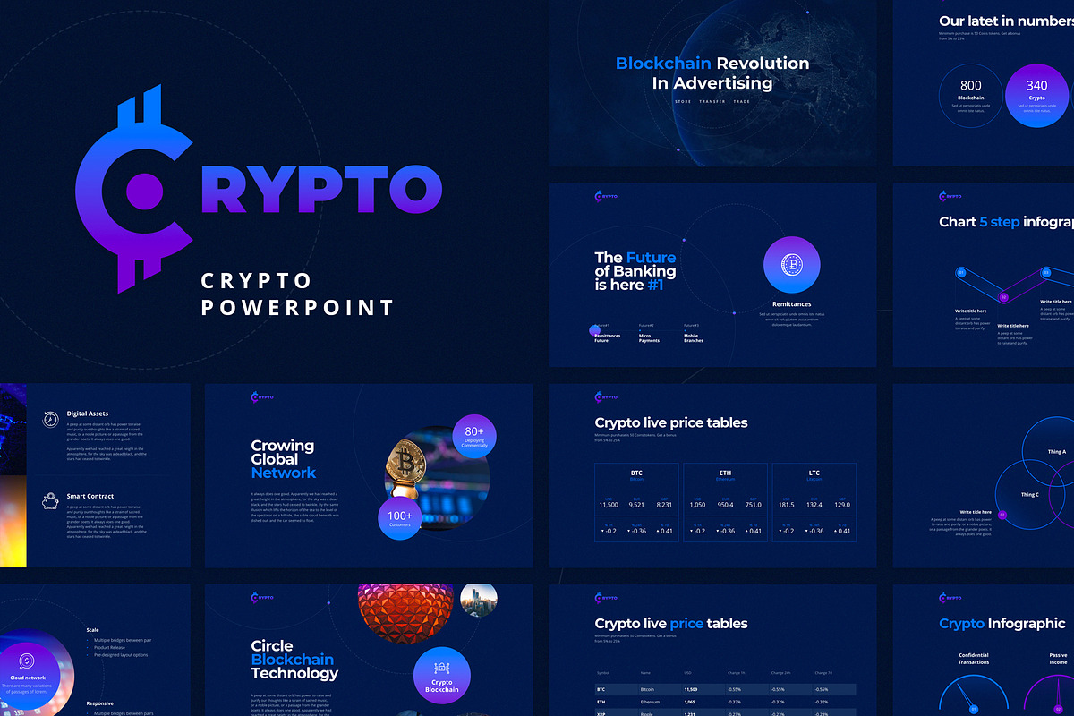 CRYPTO Powerpoint Template, a Presentation Template by ShapeSlide