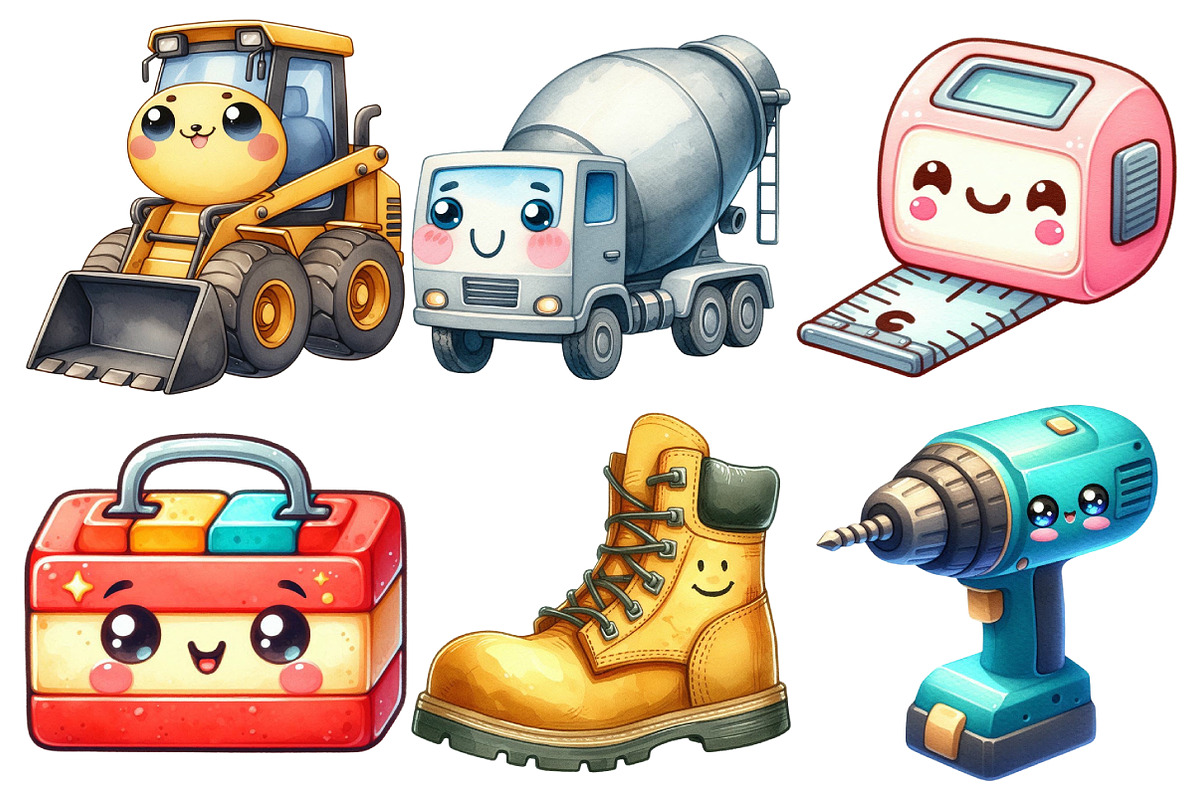 Kawaii Construction Sublimation PNG, an Illustration by Pixels.Craft (Photo 2 of 7)