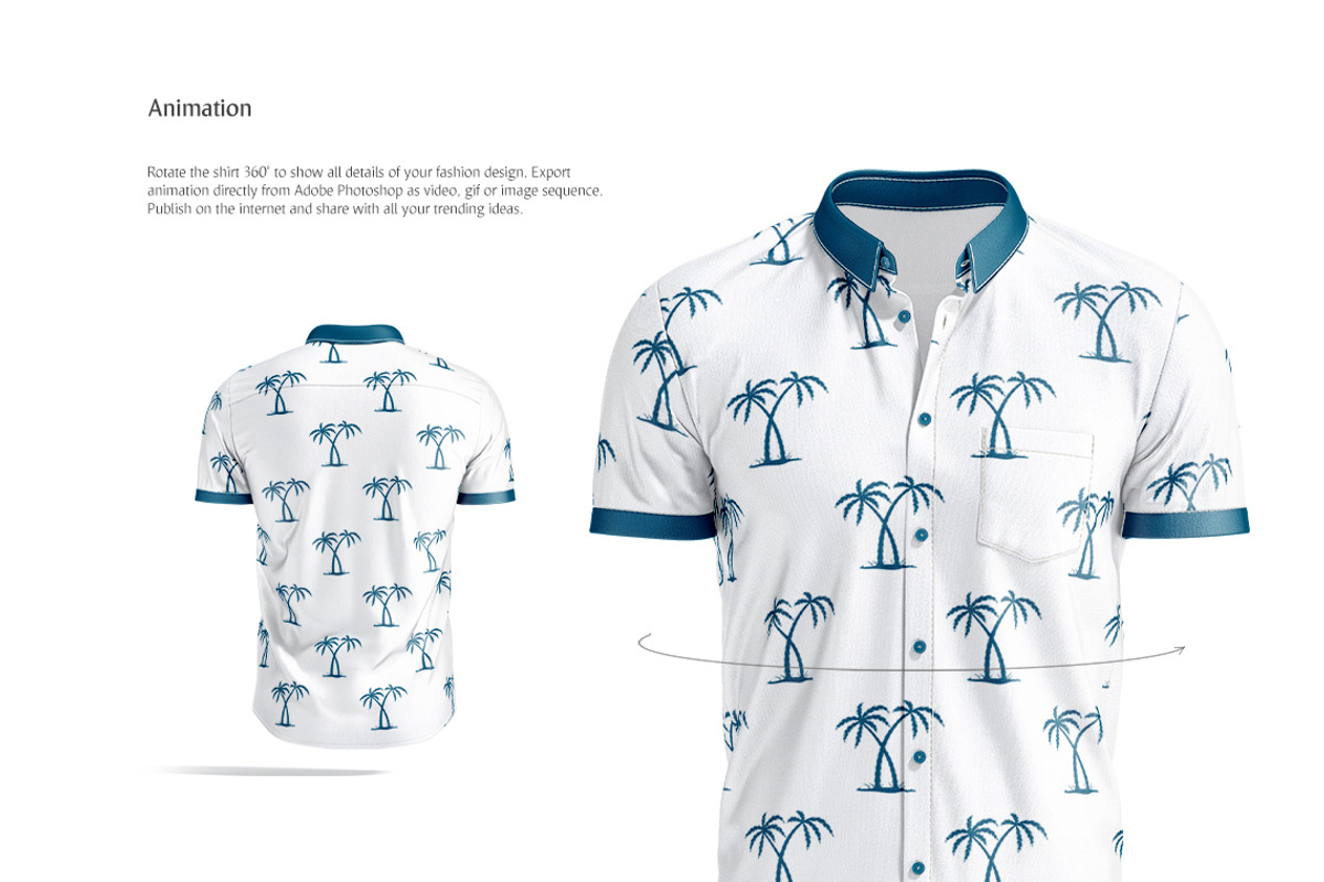 Short Sleeve Shirt Animated Mockup, a Shirt Mockup by rebrandy (Photo 3 of 13)