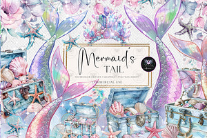 Mermaid's Tail Clipart, an Illustration by BigCakeBee