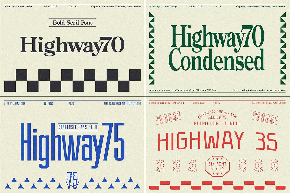 Highway Font Bundle - Vol. 1, a Serif Font by Lateral Design