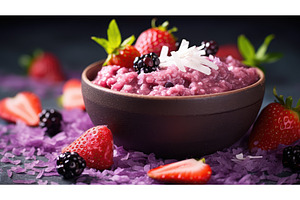 dessert purple rice ai generated, a Food & Drink Photo by pikepicture