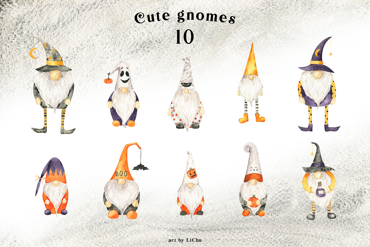 Cozy Halloween watercolor collection, a Seasonal Illustration by LiChu Art (Photo 13 of 28)