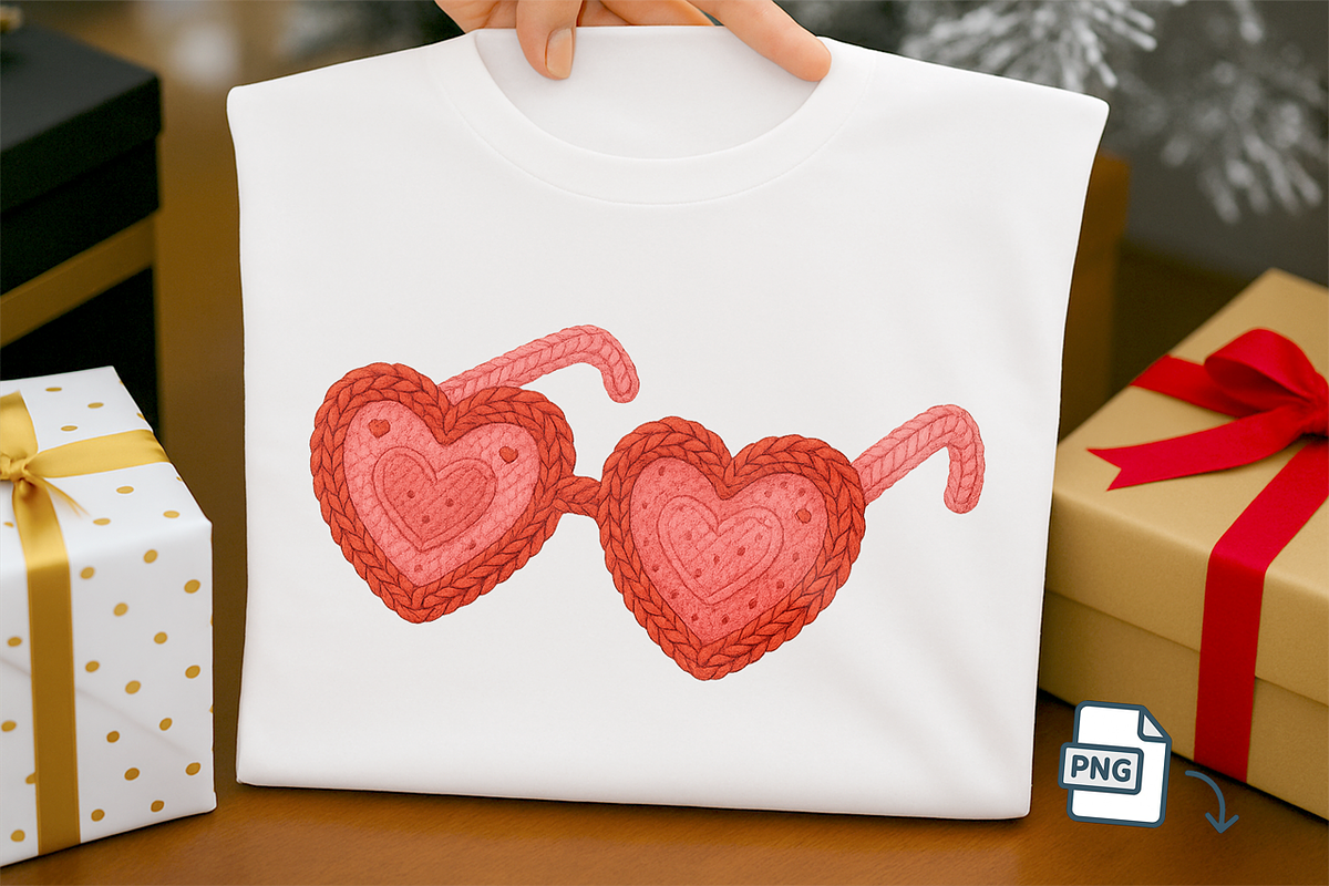 Faux Crochet Heart Sunglasses PNG, an Object Illustration by Craftsbeefy (Photo 4 of 6)