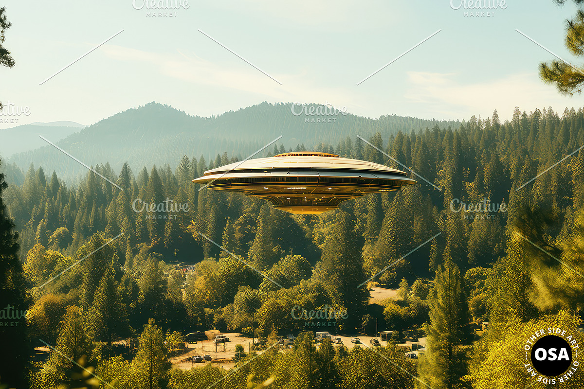 Saucer-Shaped Extraterrestrial UFO, a Technology Illustration by Other Side Art (Photo 4 of 8)
