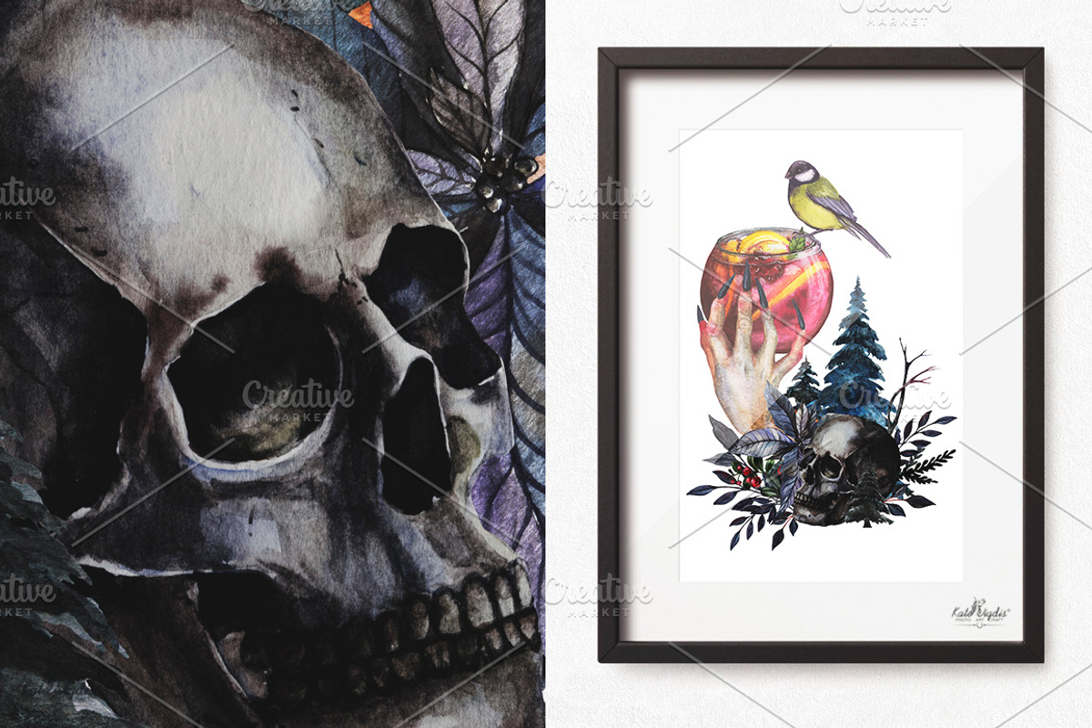 Watercolor Witchy Winter, a Food Illustration by Fluffy Unicorn (Photo 10 of 14)