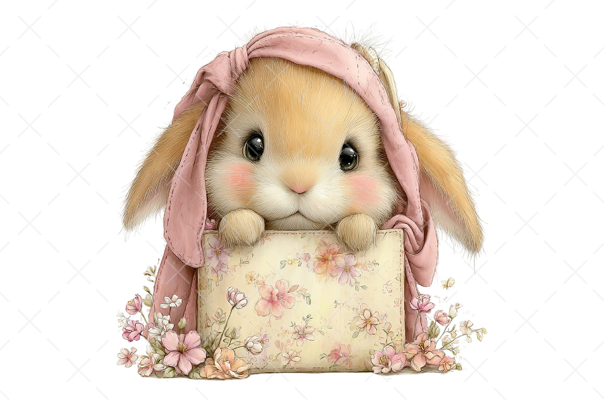 Whimsical Summer Bunny Clipart, an Illustration by Craft Nest (Photo 11 of 12)