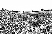 60 Daisy Flower Field Silhouette, a Seasonal Illustration by Amazin_art (Thumbnail 3 of 35)