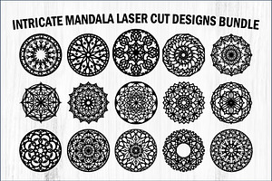 Intricate Mandala Laser Cut Designs, an Object Graphic by balal