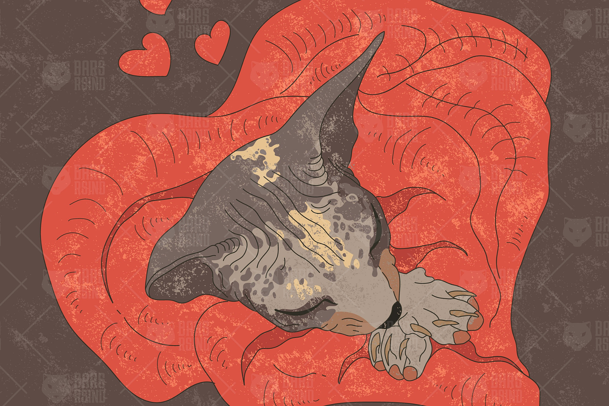 Happy Sphinx Cat Illustration, an Illustration by barsrsind (Photo 2 of 4)