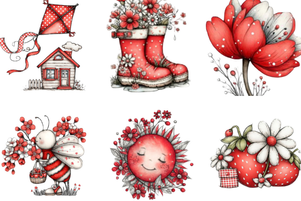 Whimsical Spring Clipart Bundle, an Illustration by Designking (Photo 4 of 5)