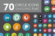70 Flat Shadowed Social Media Icons, a Social Media Template by RobertvanHaaren (Thumbnail 1 of 2)