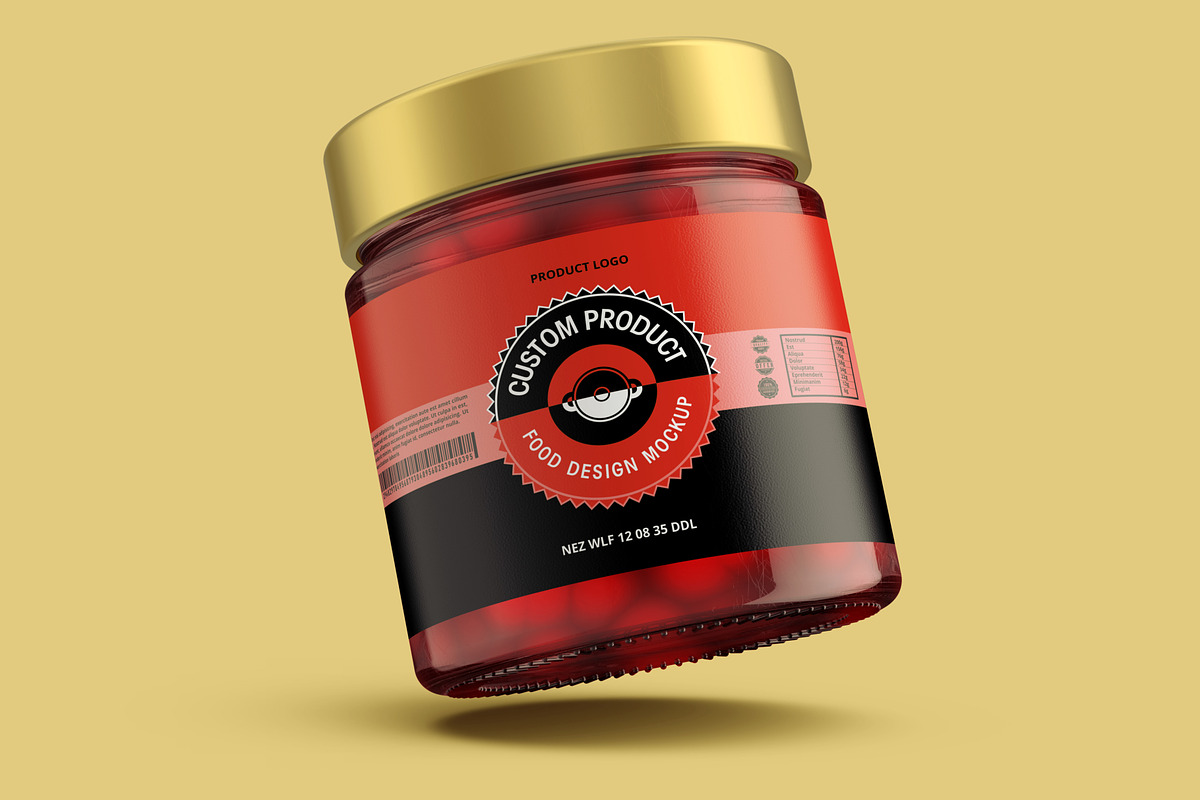 Pickle Sauce Honey Glass Jar Mockup, a Cups & Container Mockup by Digitalphaser (Photo 5 of 8)