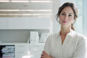 Woman in office at work, a Photo by Beautiful things