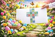 Patchwork Easter Cross PNG, an Illustration by Black Bird Studio (Thumbnail 2 of 3)