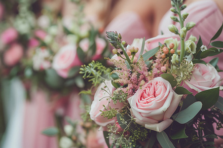 Bridesmaid pink rose bouquet, a Person Photo by MistyDay