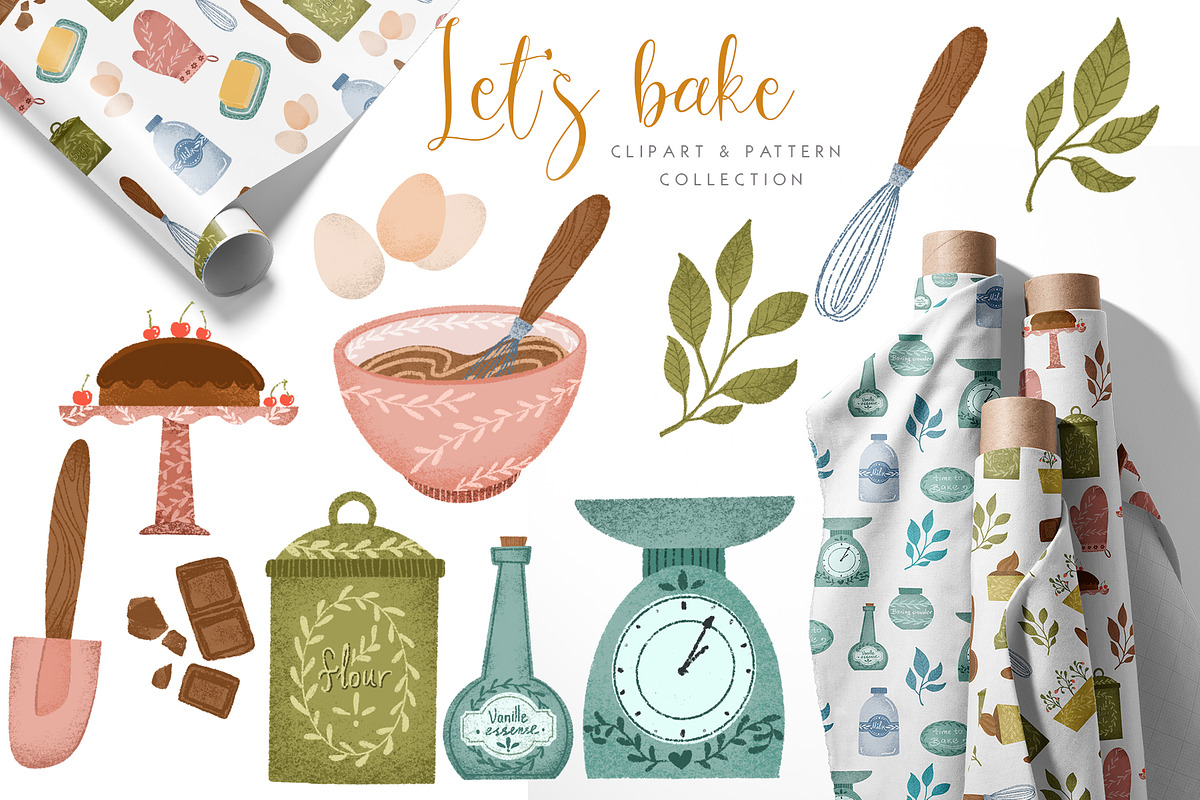 Baking tools clipart set, an Object Illustration by Yelloo Fish (Photo 1 of 6)